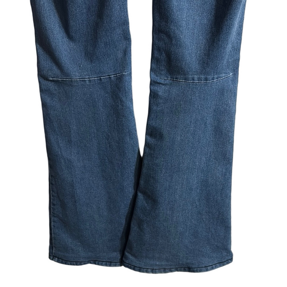 Free People Blue Flare Wide Leg Jeans - Picture 7 of 10